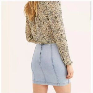 Free People Denim Black Mini Skirt